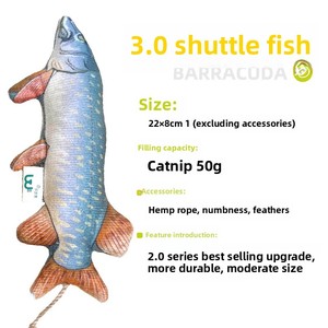 Natural <strong>Catnip</strong> 3D Fish Plush Toy Realistic Soft Fur Interactive Design Durable Cotton Material for Daily <strong>Use</strong> Resistant to Cats