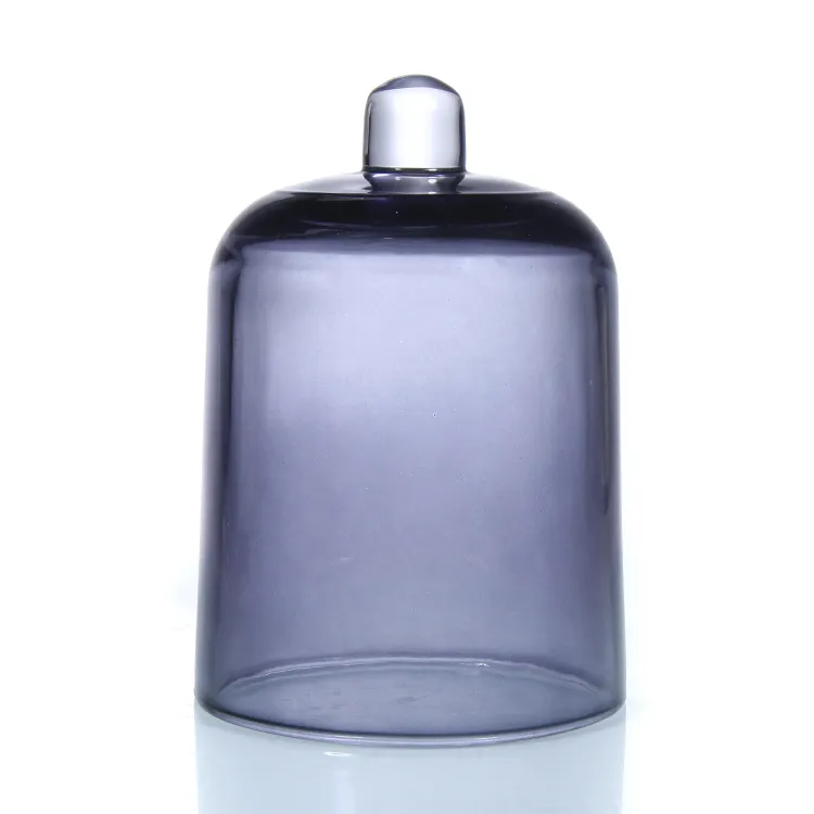 Campana di vetro all'ingrosso Cloche vasetti alto borosilicato 20zo 30oz cupola di vetro con Base in plastica