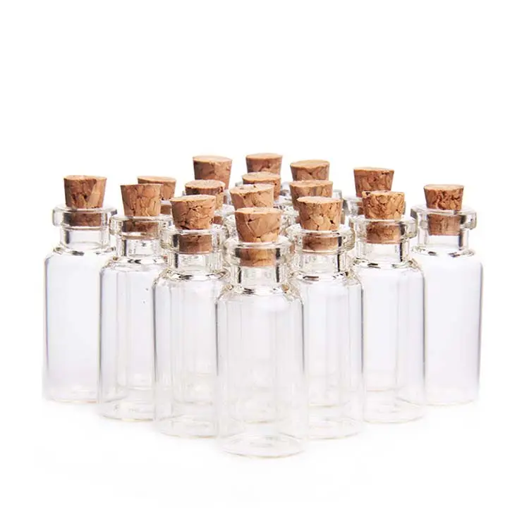 2023 toptan Mini küçük cam etiketleme kozmetik flakon üretimi şişe konteyner mantarlı şişe tıpalar