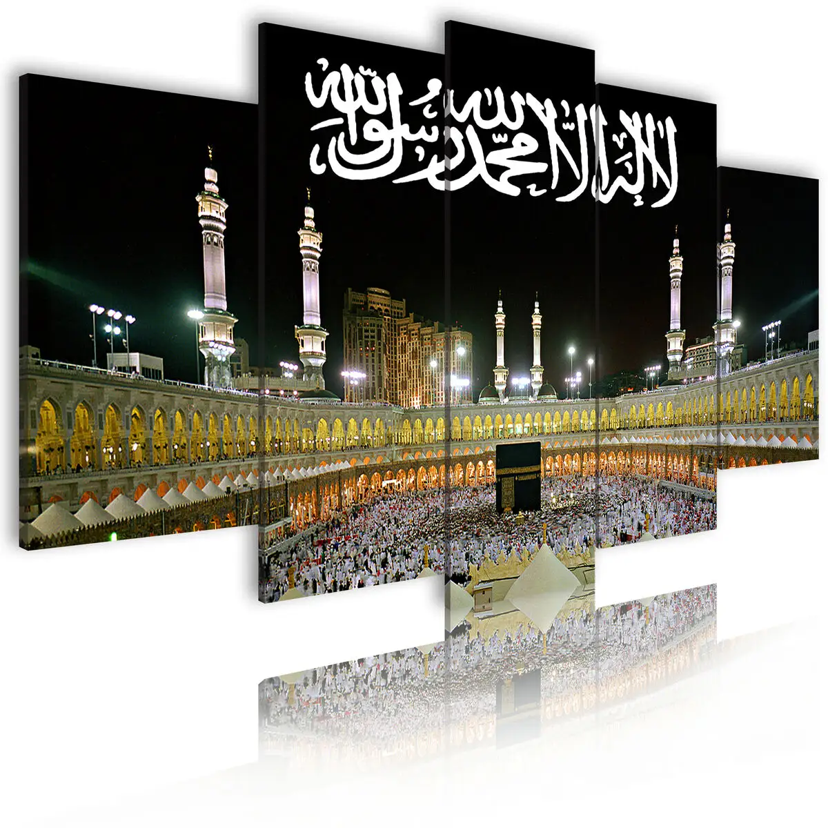 Vendita calda HD Canvas Wall Art Living Room Decoration Picture 5 Islamic Mecca Kaaba Wallpaper Picture Poster Gift