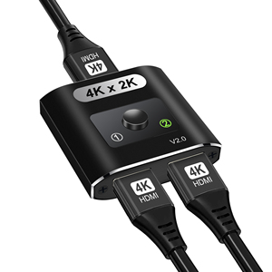 Conmutador HDMI negro 4K60Hz 1 en 2 salidas conmutador bidireccional compatible con 4K x 2K 60Hz Control de botón de salida HDMI para ordenador PC - Product Image 1