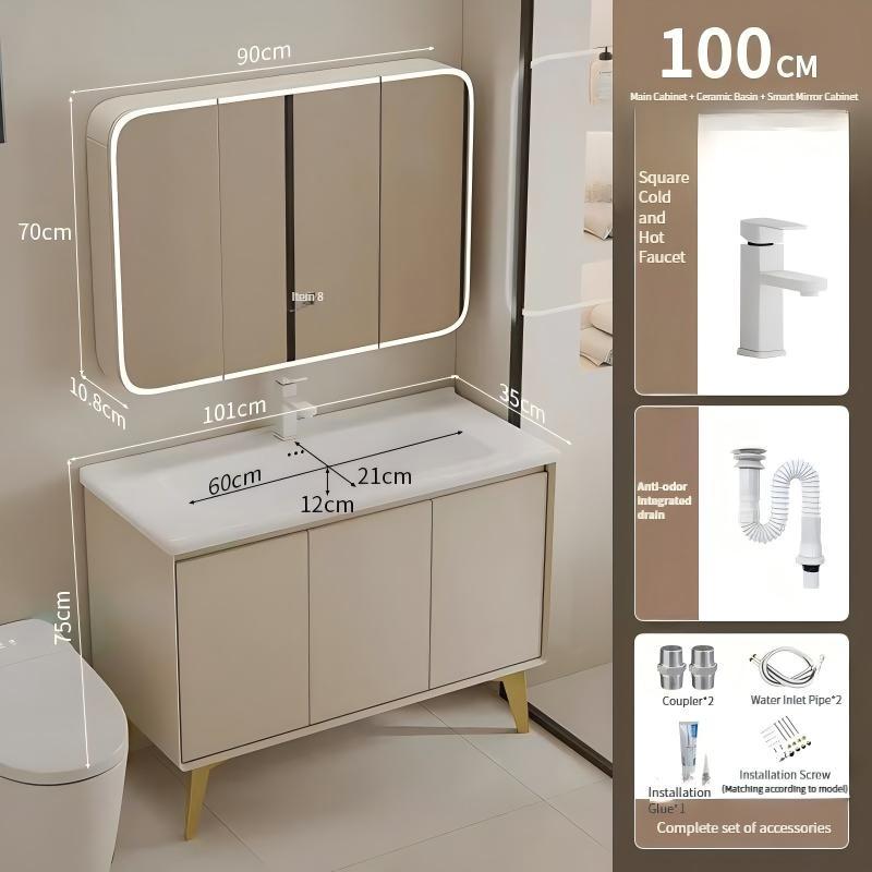 100 units include a smart mirror cabinet