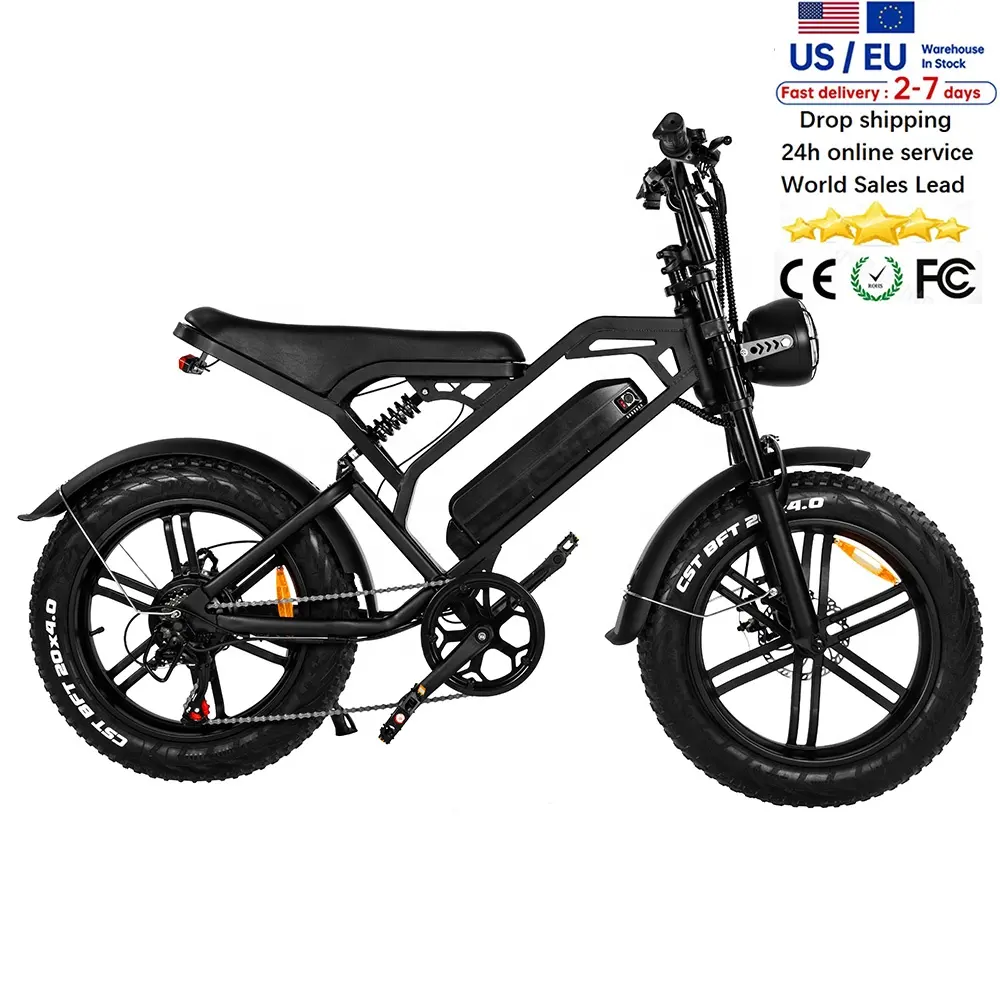 دراجة كهربائية تعليق كامل 20 "X4.0 دراجة كهربائية eBike W دراجة سميكة 15Ah بطاريات ثلاثية فرامل هيدروليكية إطار عريض V20 دراجة كهربائية