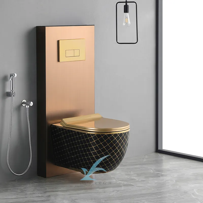 Toilet gantung dinding keramik desain baru, mangkuk Toilet keramik gantung