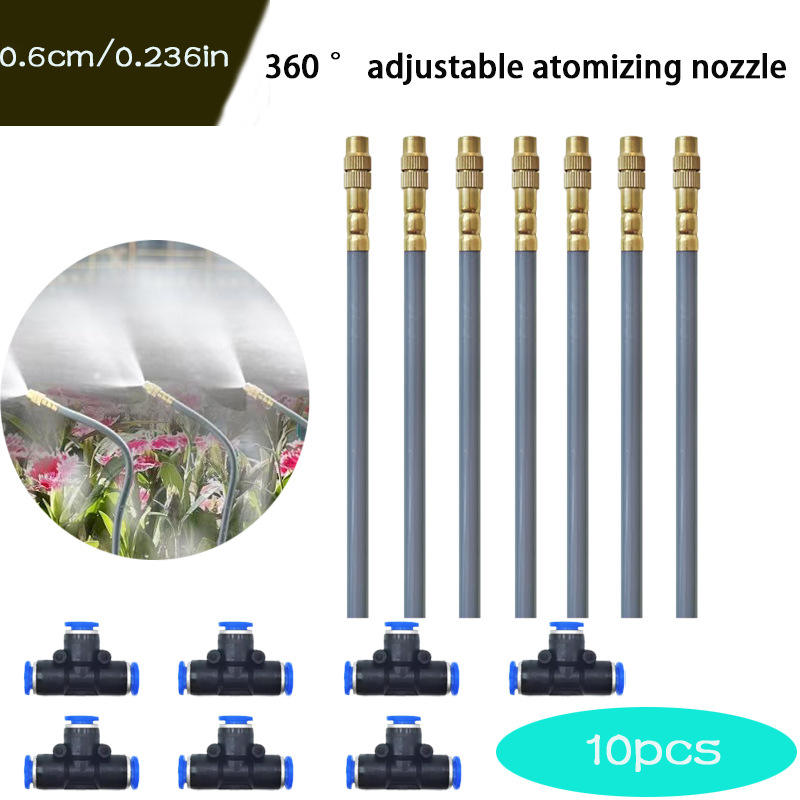 10 raccords en T universels gris de 6 mm