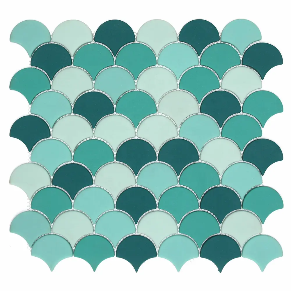 OEM & ODM – écailles de poisson en verre recyclées, couleurs personnalisées, carrelage de mosaïque en verre, dosseret de cuisine pour mur