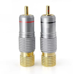 Hi-Fi RCA ปลั๊กไม่ล็อคประสาน10มม. อะแดปเตอร์สายสัญญาณเสียงพร้อมเบ้าปลั๊กพีวีซีชุบทอง2/4/8/8/16ชิ้น - Product Image 1