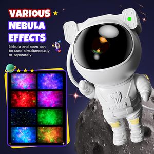 Astronot yıldız Galaxy projektör, uzay yıldızlı gece lambası bulutsusu tavan projeksiyon lambası ile zamanlayıcı ve uzaktan - Product Image 2