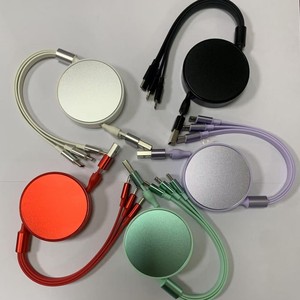 アルミニウム多重3 in 2引き込み式USB充電ケーブル1ウェイ双方向伸縮100W高速充電USBデータケーブルCBL322 - Product Image 6