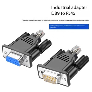 Factory DB9 to <strong>RJ45</strong> Adapter DB9 9-Pin Serial Port to <strong>RJ45</strong> Male Network Extender Adapter RS232 Computer Connector Adapter - Product Image 2