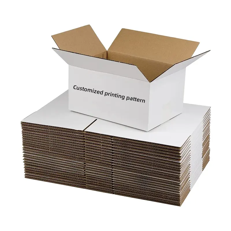 กล่องกระดาษลูกฟูกบรรจุภัณฑ์พิมพ์ลายกล่องสินค้าด่วนสำหรับการป้องกันกระดาษแข็งแบบปรับแต่งได้