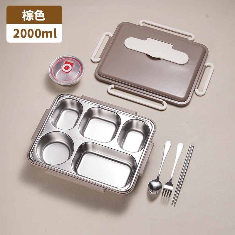 Large 5- compartment + soup bowl + cutlery