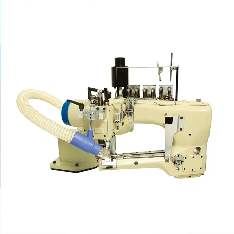 للاستخدام بالمصنع، ماكينة خياطة عالية السرعة بأربعة إبر وستة خيوط وذراع منحنية للاتصالات الخياطة المشتركة