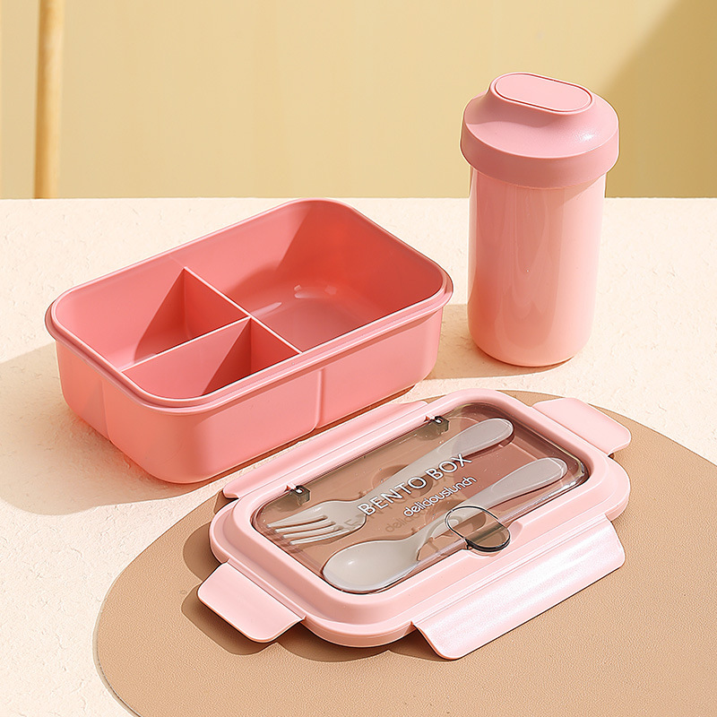 PP tre scomparti + tazza di zuppa-rosa