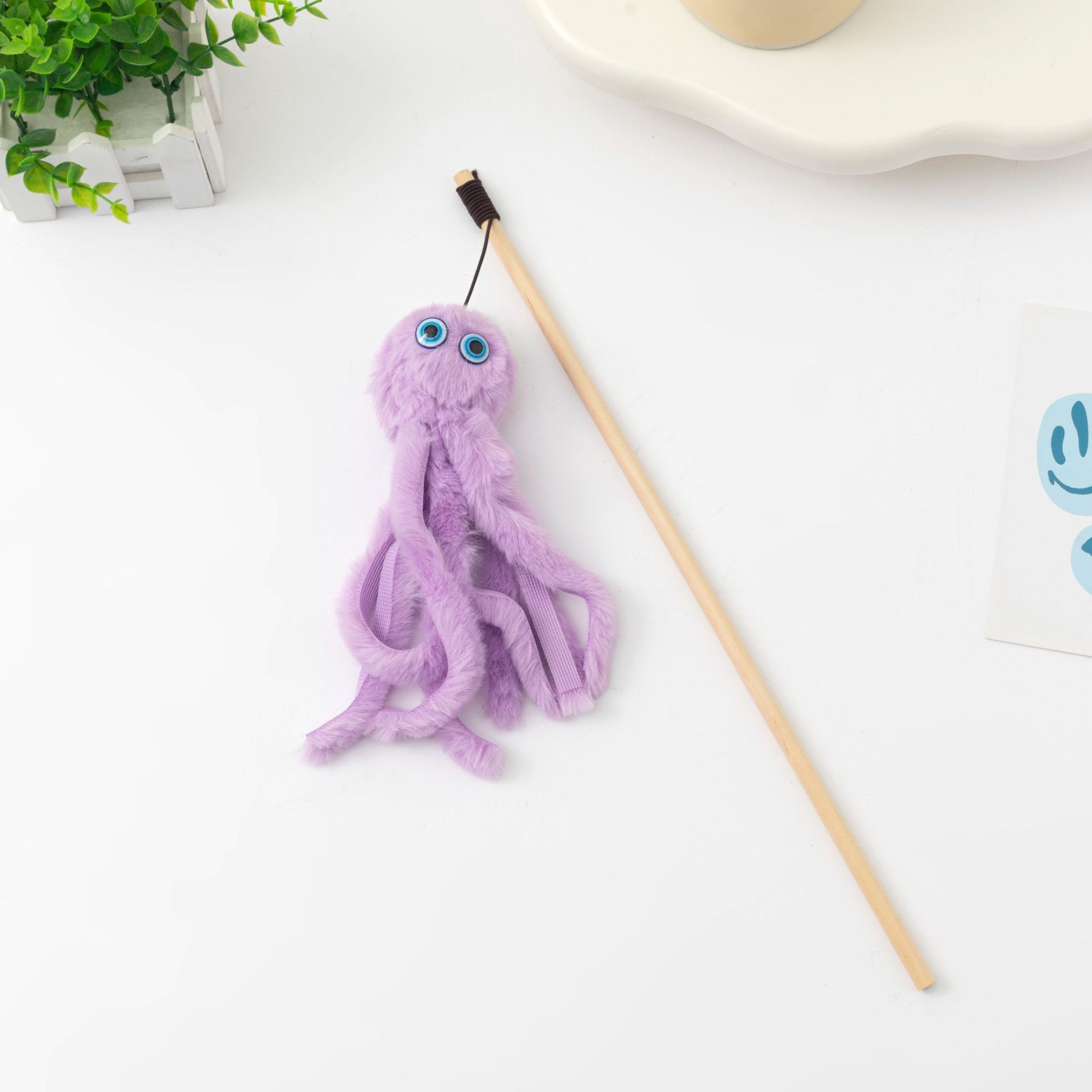 Purple octopus cat teaser stick