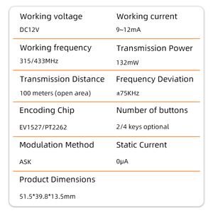 Tragbarer 2/4-Tasten-Festcode RF Wireless 433-MHz-Universalfernbedienungen mit Schlüssel bund