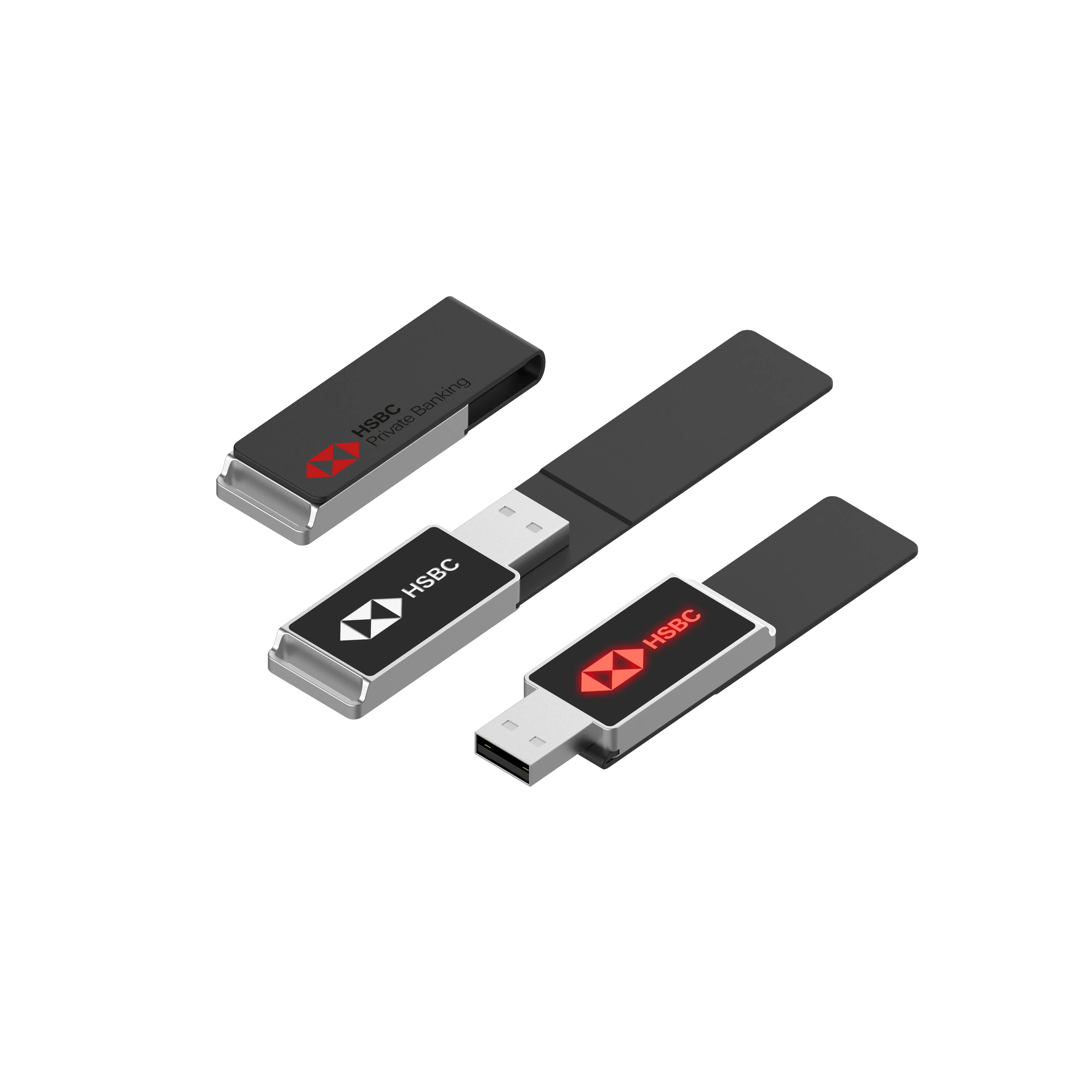 AiAude stik memori USB biru hitam, stik memori Flash Drive kulit 2024 128, stik memori USB untuk 2.0 GB 4GB 8GB 16GB 32GB 64GB 3.0 GB