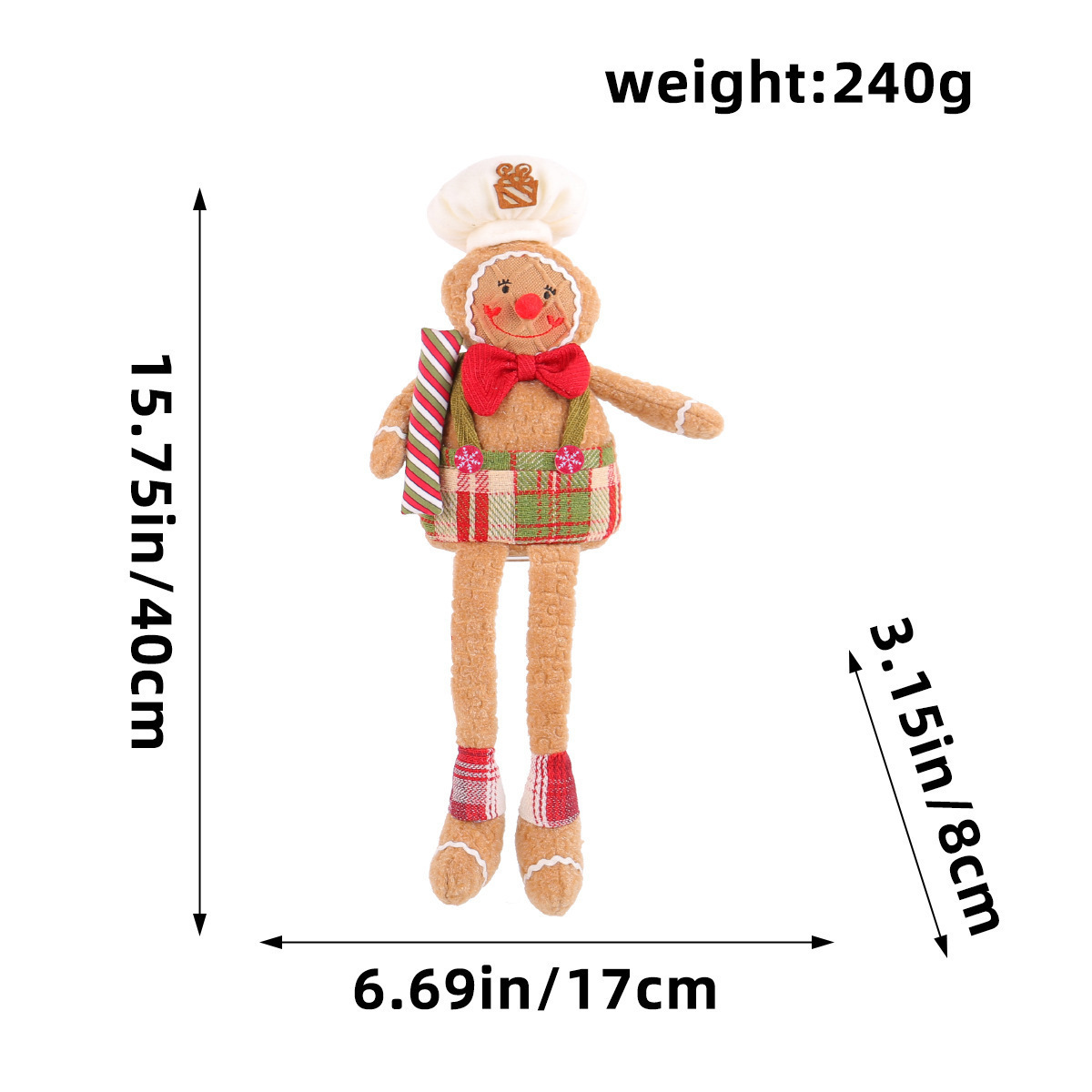 X3-64 bonhomme en pain d'épice à longues jambes style homme