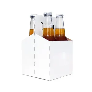 高品质瓶架坚固折叠6包啤酒瓶托架外卖纸板6包酒瓶托架