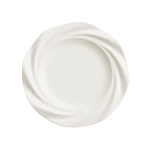 Piatto da portata per torta in porcellana personalizzato in ceramica Fine di forma irregolare goffrata bianca semplice dal nuovo design unico ed elegante - Product Image 1