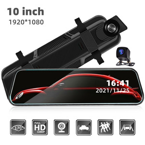 1080p车载DVR 10英寸触摸屏后视镜流媒体后视镜ADAS汽车黑匣子 - Product Image 3