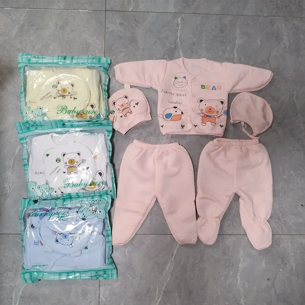 0-12 Meses New Born Baby Clothes 2023 Algodão Baby Outfits Calças Presentes Layette Set Roupas de Inverno Do Bebê