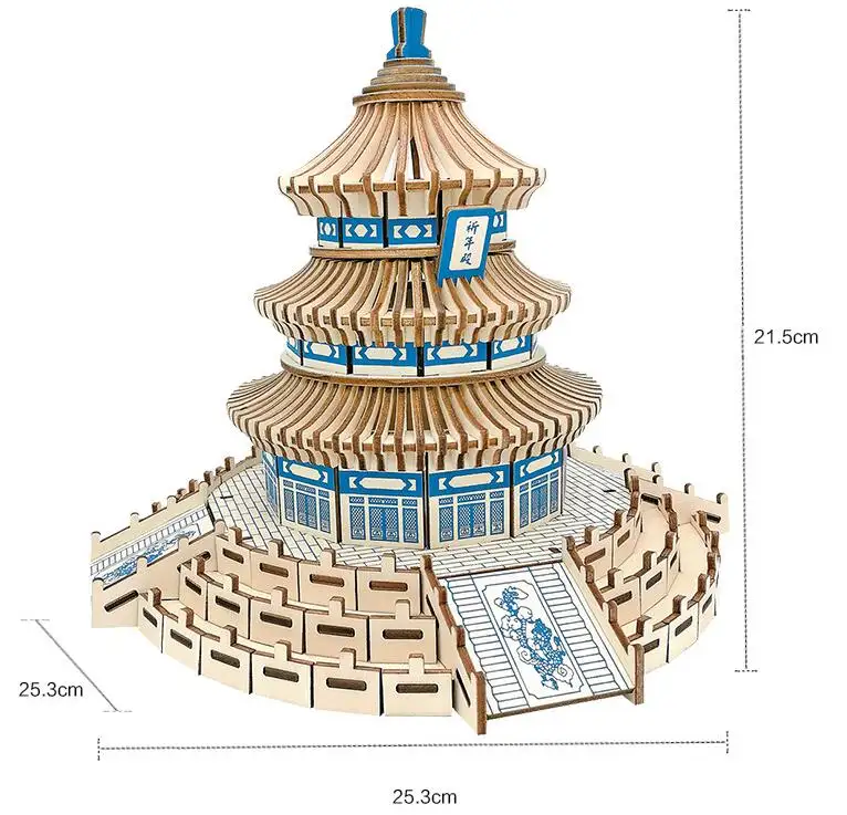 Hot New 3d Arquitetura Escala Modelo Fazendo De Madeira Quebra-cabeça Para Crianças.