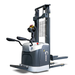 Ayarlanabilir kaldırma çatalları ile 2T 3.5m istifleyici 1.5ton yürüyüş standı tipi elektrikli istifleme istifleme kamyonu - Product Image 1