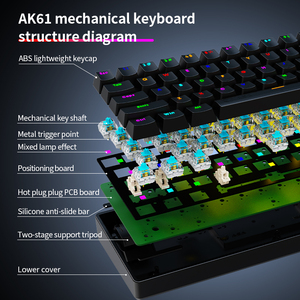 Professional Gamer 60% RGB Backlit Mini Wired USB <strong>Keyboard</strong> 61 Keys White RGB Lighted <strong>Computer</strong> Mechanical New Design