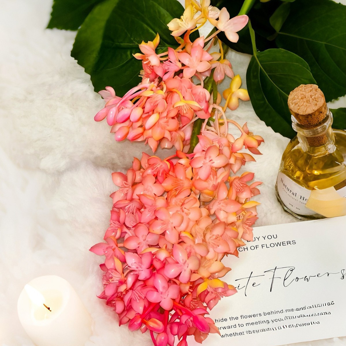 Pink-yellow lilac flowers-high-end decorative artificial flowers