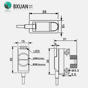 Sensore ottico per macchine etichettatrici 4M gamma di rilevamento sensore a infrarossi con funzione di conteggio di stampa in cartone - Product Image 3