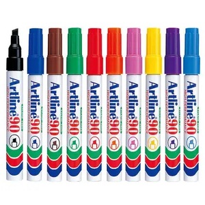 Artline EK-90 square Head Oily Quick Drying Waterproof <strong>Permanent</strong> <strong>Marker</strong> with <strong>Chisel</strong> Tip 2-5mm - Product Image 4