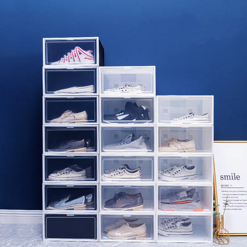 靴箱プラスチック収納透明増粘防湿・防塵シンプル収納ボックス & アンプ