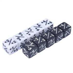 Custom 16mm+/- Plus Sign Minus Sign White and Black Dice Acrylic Cube Dice Games Counters +1/+1&amp; -1/-1 16mm Mini Dices Set - Product Image 3