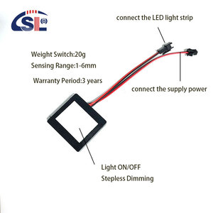 Interruptor táctil 12v24v 5A 60W Tricolor LED Smart Single Key Touch Dimmer Switch Sensor capacitivo para espejo de baño - Product Image 2
