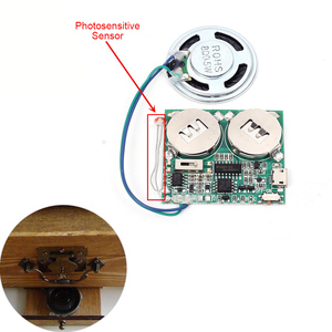 Light <strong>Sensor</strong> <strong>Controlled</strong> Sound Recordable Voice <strong>Module</strong> 8M RAM Capacity Micro USB Music Player Photosensitive DIY Greeting Card - Product Image 1