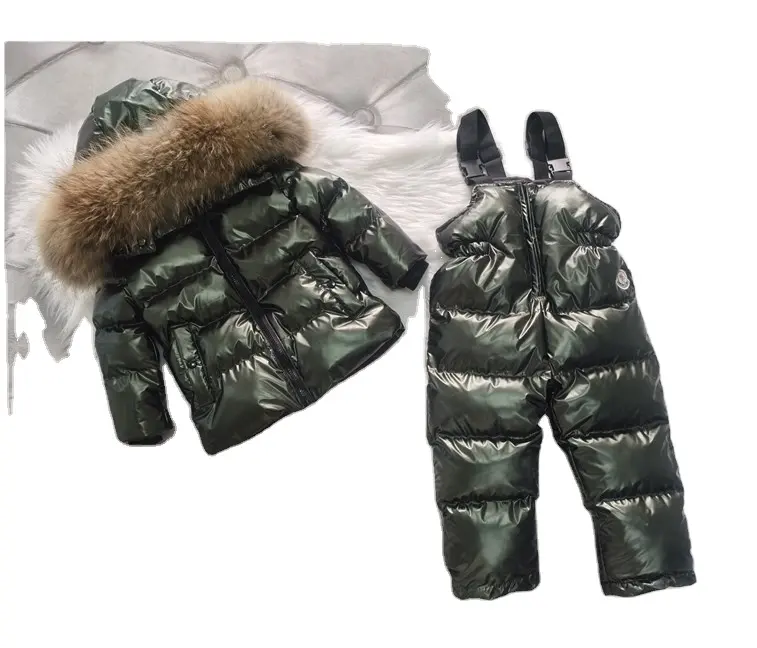 Vestiti invernali per ragazze cappotti caldi tute pantaloni 2 pz per bambini che indossano bambini bambini gift set regalo di natale