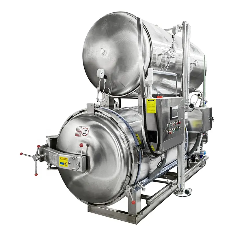 Máquina de retorta de vapor de agua Automática Industrial Botellas de vidrio/Frascos Esterilizador de autoclave de alimentos