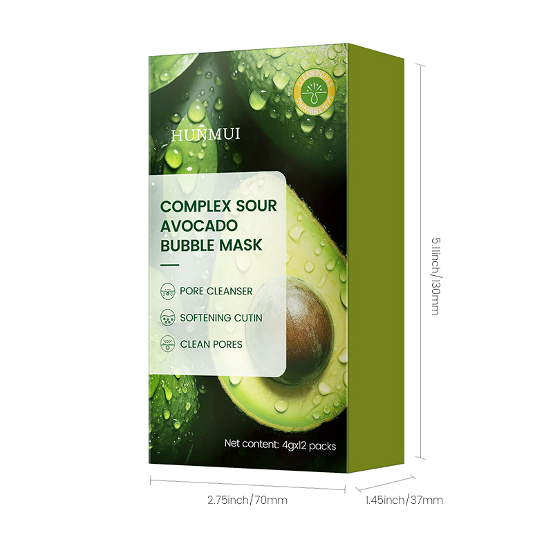 Máscara facial compuesta de la burbuja del aguacate