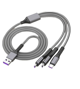 2025 66 Wát điện cao Lưới Đánh Cá dệt Micro <span class=keywords><strong>USB</strong></span> sạc cáp 3 trong 1 đa functioinal Loại C <span class=keywords><strong>USB</strong></span> sạc cáp cho máy tính - Product Image 1