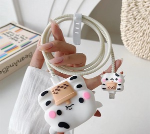5PCS充電データケーブルプロテクターiPhoneUK用ワインダーアクセサリー3ピン充電器保護カバー - Product Image 1