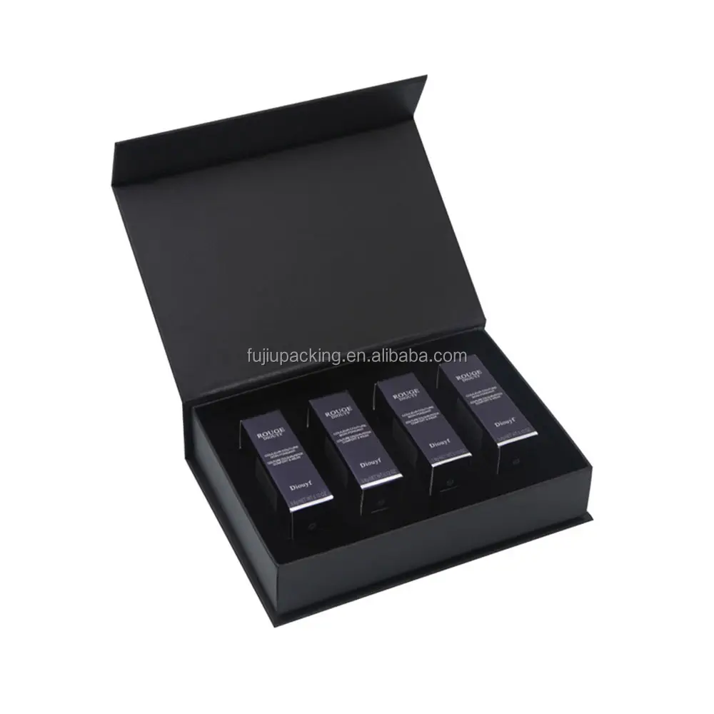 Boîte-cadeau pliable en carton rigide en forme de livre noir de luxe, boîte-cadeau magnétique à clapet en papier imprimé personnalisé