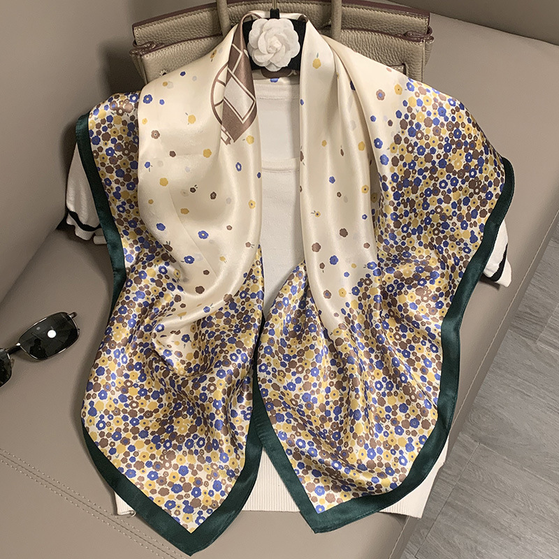 chariot beige parmi les fleurs-90cm