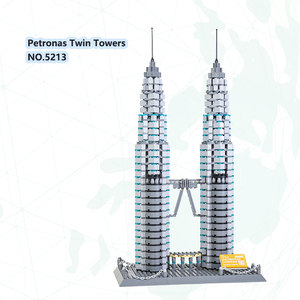 Yapı serisi cazibe 5213 Petronas İkiz kuleleri modeli eğitim yapı taşı çocuklar için plastik oyuncak Set Unisex oyuncak - Product Image 1