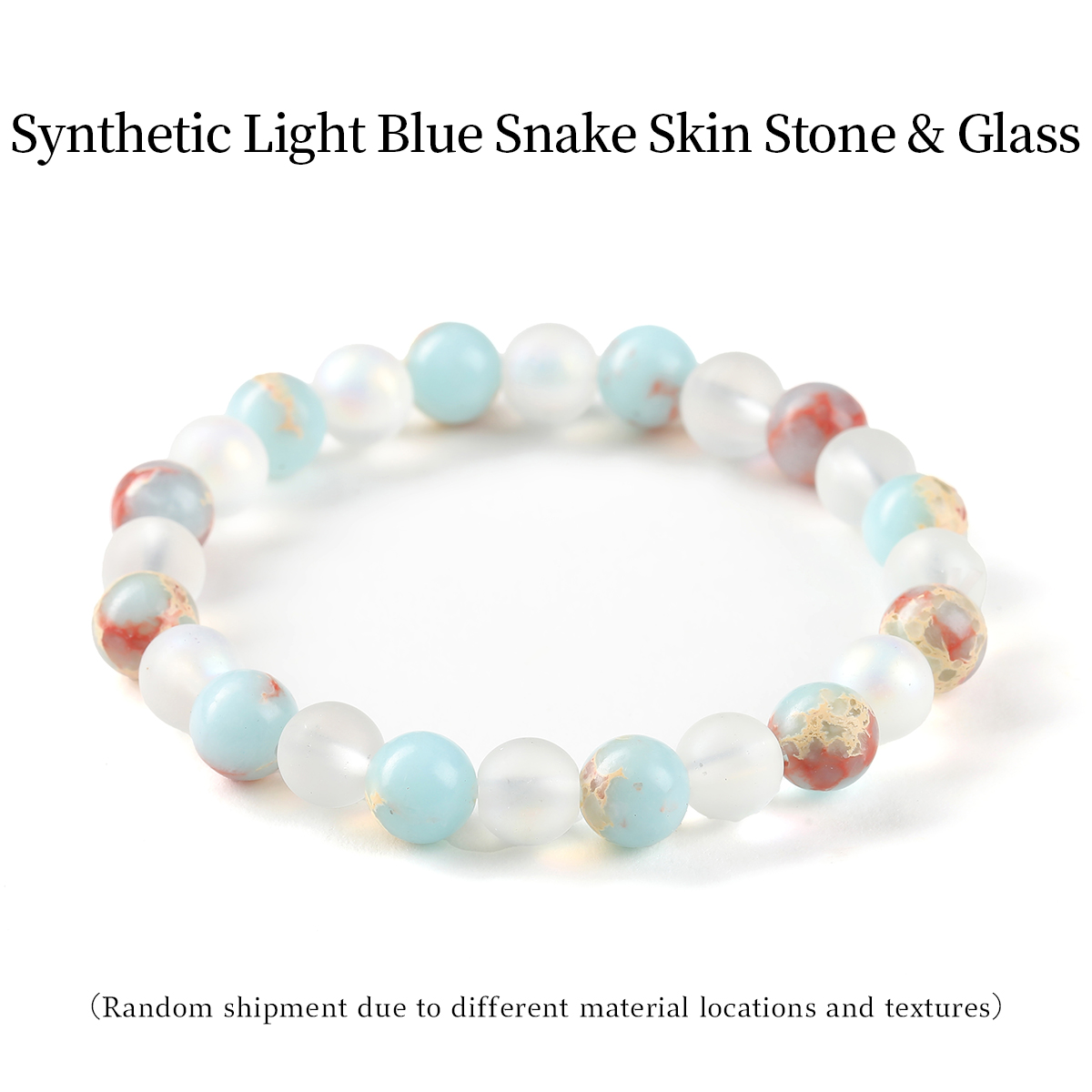 Pierre synthétique bleu clair imitation peau de serpent & Verre