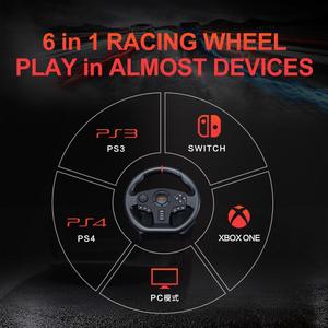 Sundi PXN V900 360/900度ダブルバイブレーションレーシングステアリングホイール (PC、PS3、PS4、Xboxシリーズ、スイッチX入力/D入力用) - Product Image 3