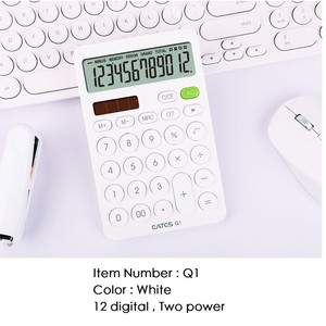 12 Digit White Blue Orange Battery and Solar Power Desk Calculator Large Big Buttons Financial Business <strong>Accounting</strong> <strong>Tool</strong> - Product Image 3