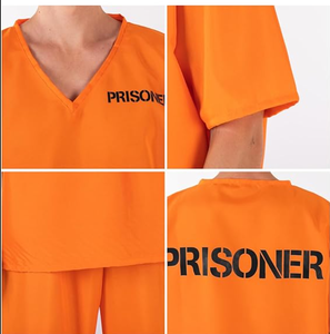 Kostum penjara kejahatan kostum seragam penjara setelan seragam penjara oranye Cosplay Halloween pakaian penjara - Product Image 5