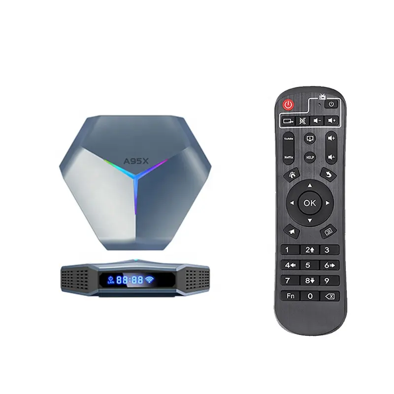 Internet TV box para canales internacionales A95XF4 2,4G 5G WiFi BT Watch ONN TV box