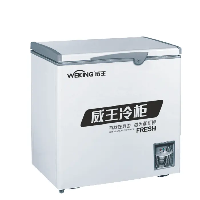 Congelatore orizzontale di alta qualità 268L congelatore commerciale usato con luce della porta della serratura